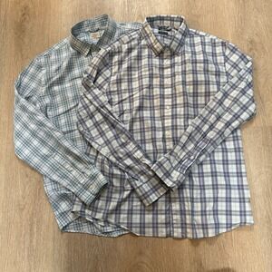 Faherty Reserve The Movement Shirt Blue White Red Plaid Mens Size XL Bundle‎